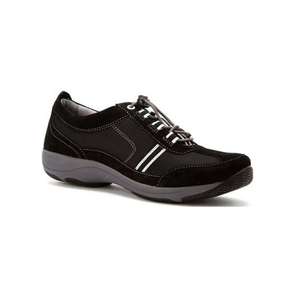 Dansko Shoes - Dansko 'Helen' Blk/Wht Suede Slip On Comfort Shoe